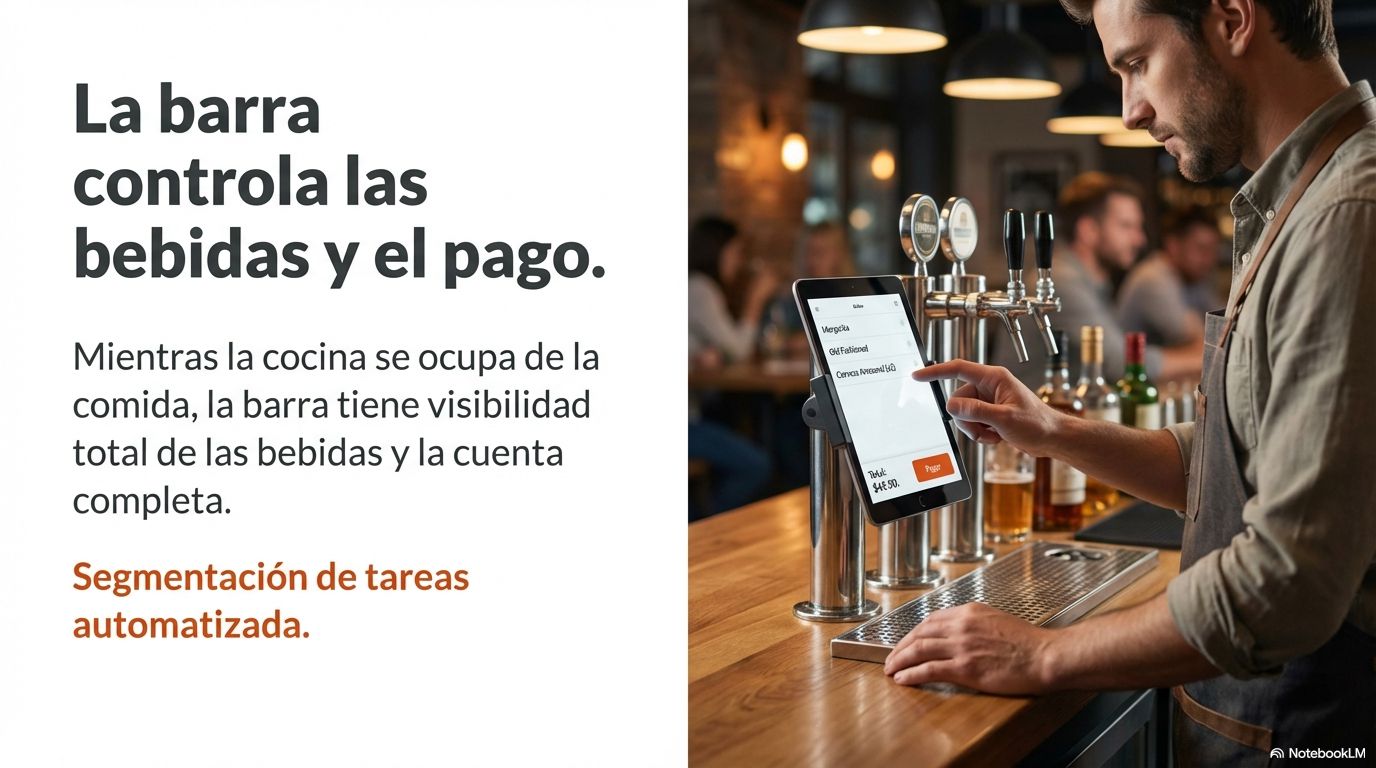 Pantalla de barra con bebidas por mesa